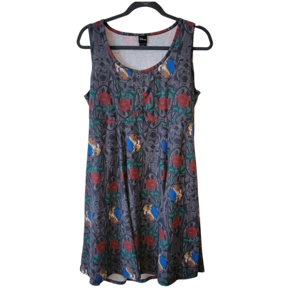 Disney Beauty & the Beast Sleeveless T-Shirt Dress Size XL - Picture 2 of 6